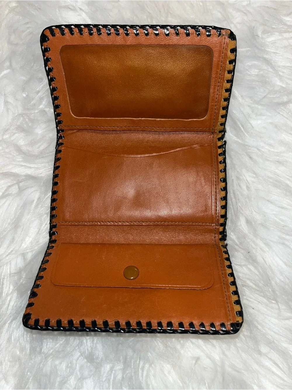 Handstitched Leather Wallet - Burnt Orange